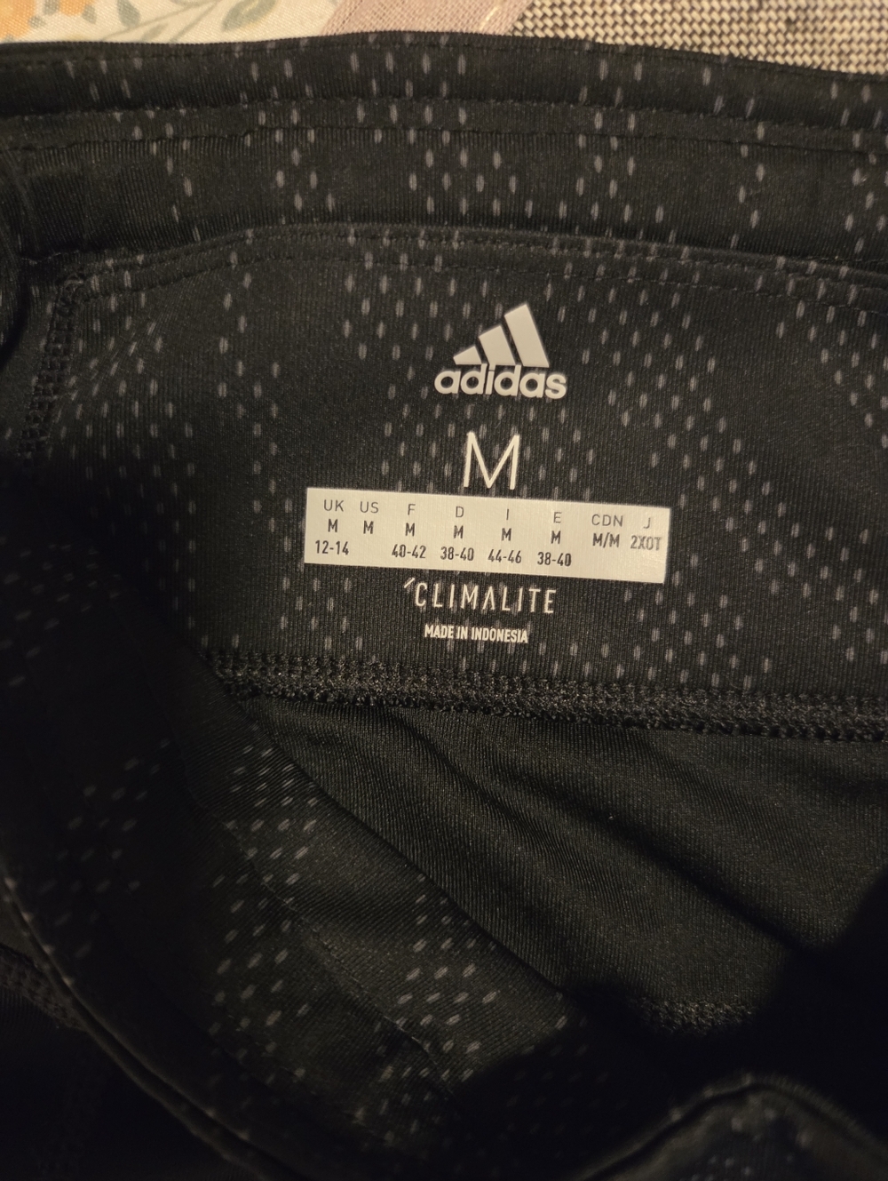 adidas Black Cropped Climalite Leggings with Subtle Dot Print - Picture 2 of 4